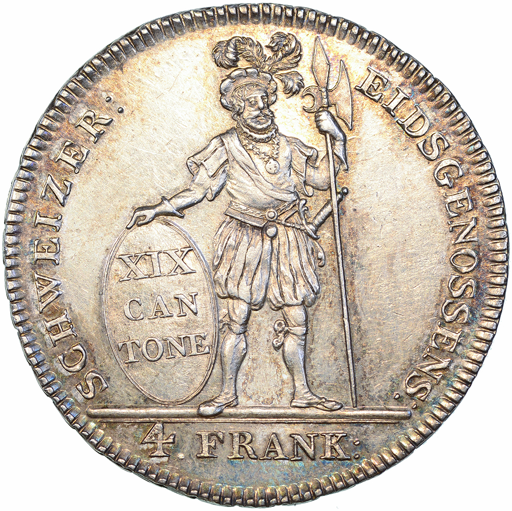 Aargau, 4 Franken, 1812, unz