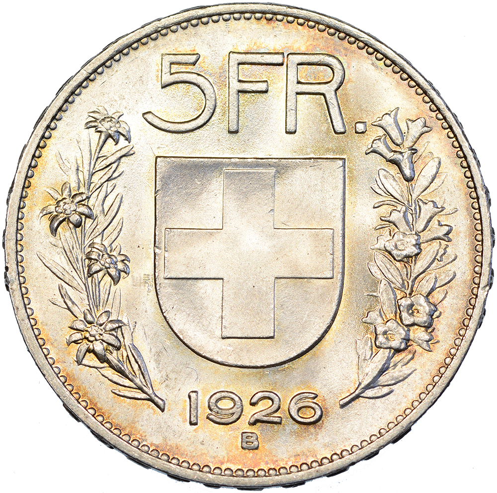 5 Franken, 1926, Stempelglanz