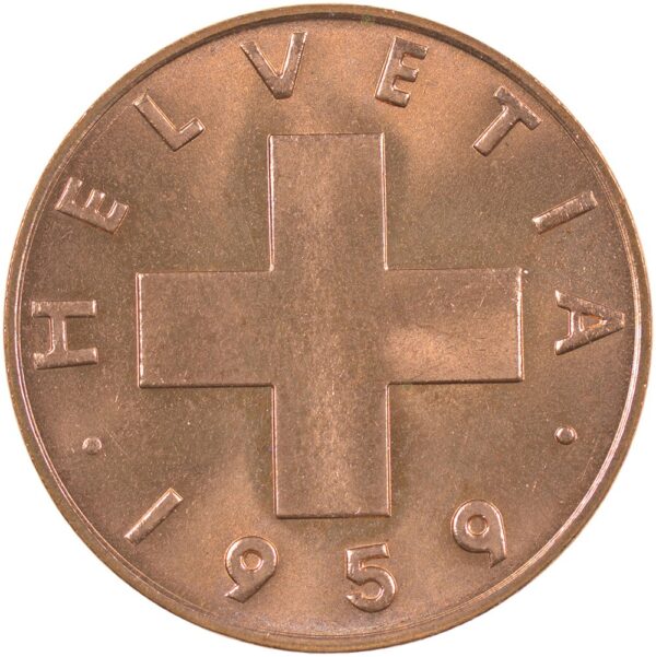1 Rappen, 1959, Stempelglanz