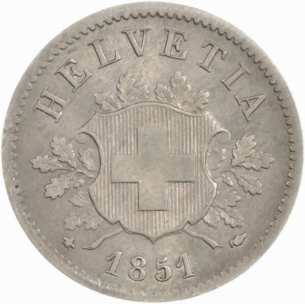 10 Rappen, 1851, unzirkuliert
