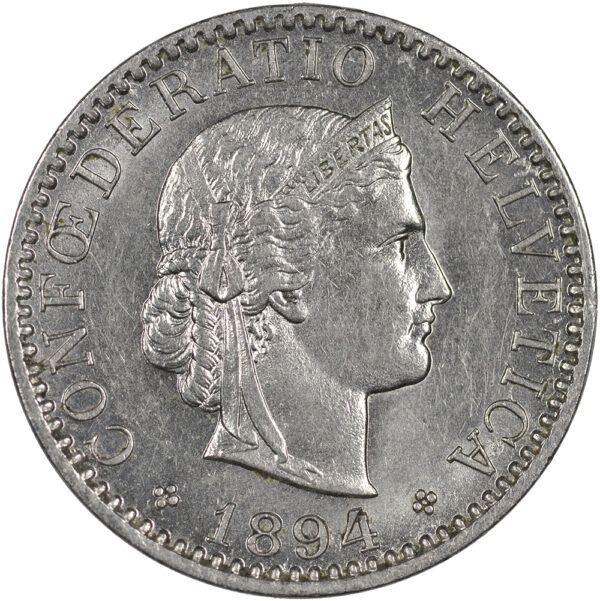 20 Rappen, 1894, unzirkuliert