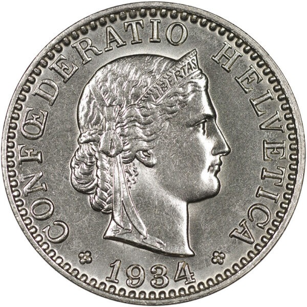 20 Rappen, 1934, unzirkuliert