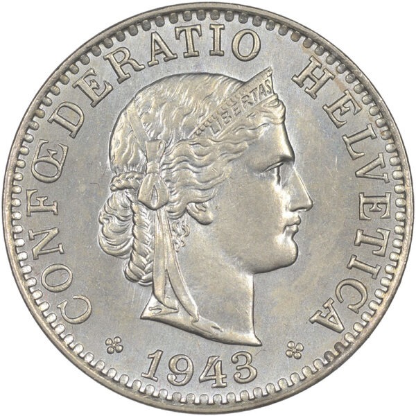 20 Rappen, 1943, Stempelglanz