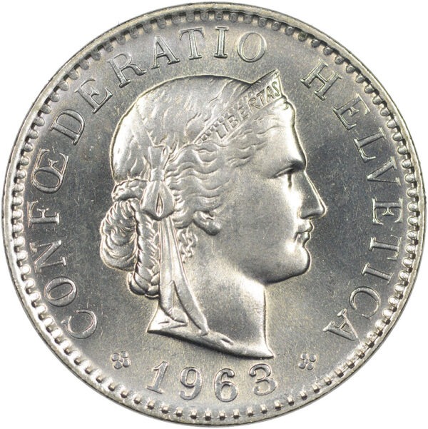 20 Rappen, 1963, Stempelglanz