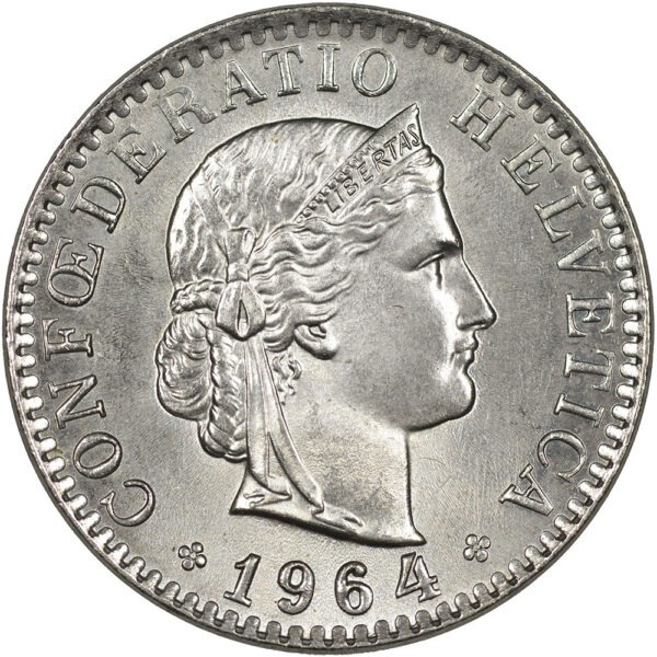 20 Rappen, 1964, Stempelglanz