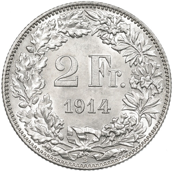 2 Franken, 1914, unzirkuliert