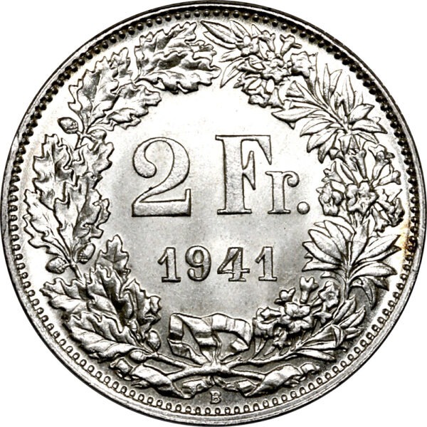 2 Franken, 1941, Stempelglanz