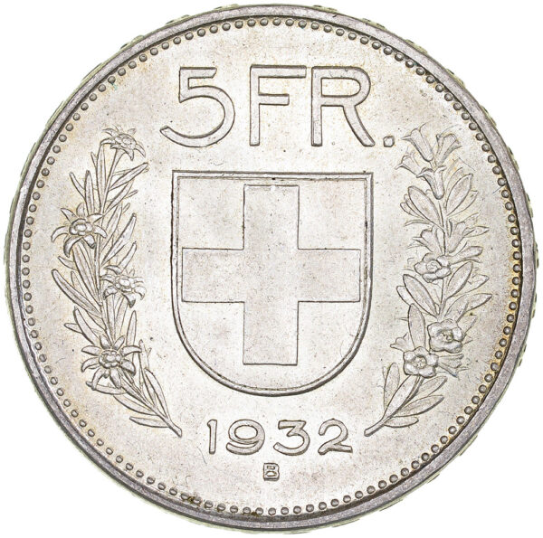 26693_1 5 Franken, 1932, unz/stgl