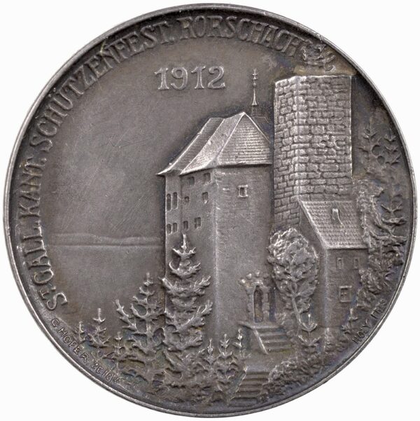 St. Gallen, Rorschach,  Kantonales Schützenfest, 1912, unz, Silber