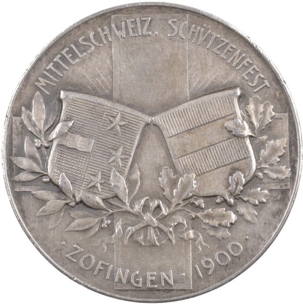 Aargau, Zofingen,  Mittelschweizerisches Schützenfest, 1900, unz, Silber