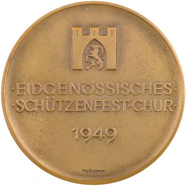 Graubünden, Chur,  Eidgenöss. Schützenfest, 1949, stgl, Bronze