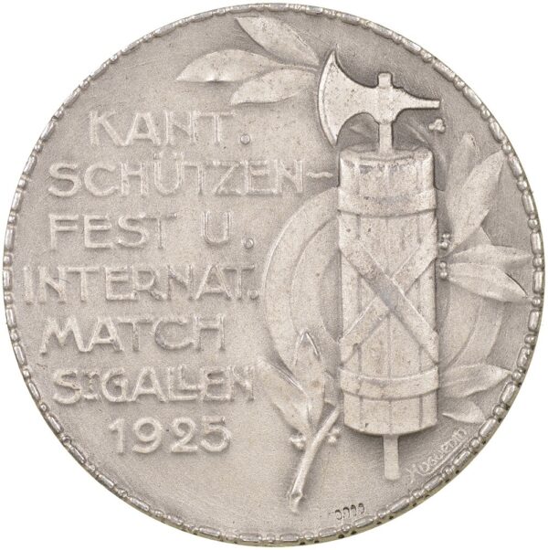 St. Gallen, St. Gallen,  Kantonales Schützenfest, 1925, stgl, Silber