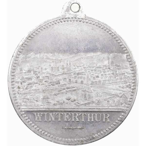 Zürich, Winterthur,  Eidgenöss. Schützenfest, 1895, unz/stgl, Weissmetall
