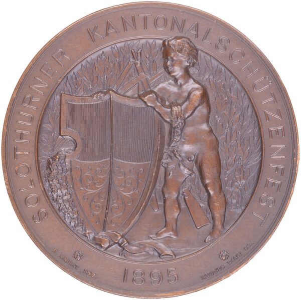 Solothurn, Solothurn,  Kantonales Schützenfest, 1895, stgl, Bronze