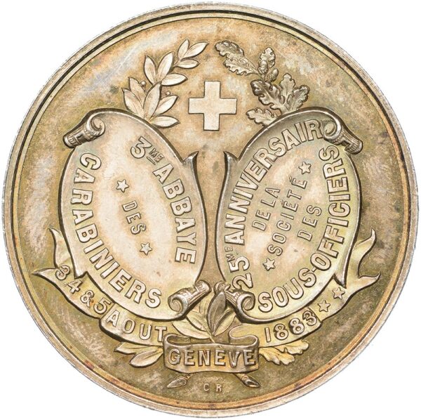 Genève, Genève,  Abbaye des Carabiniers, 1883, stgl, Silber