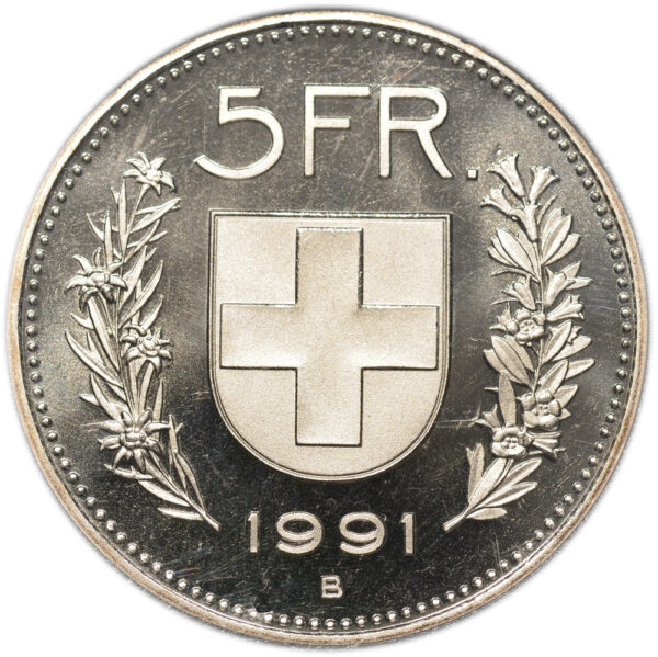 5 Franken, 1991, Stempelglanz