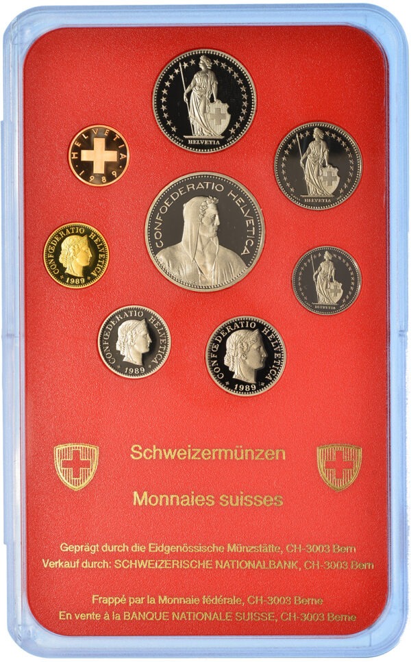 Münzensatz, 1989, Polierte Platte