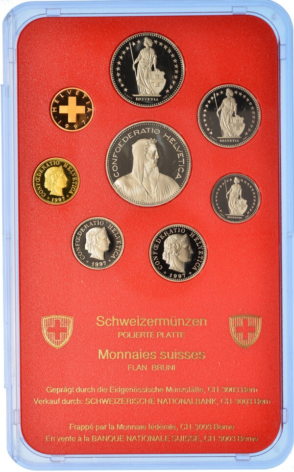 Münzensatz, 1997, Polierte Platte