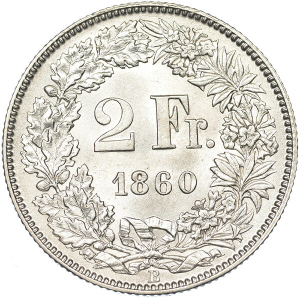 27757_1 2 Franken, 1860, fast unzirkuliert
