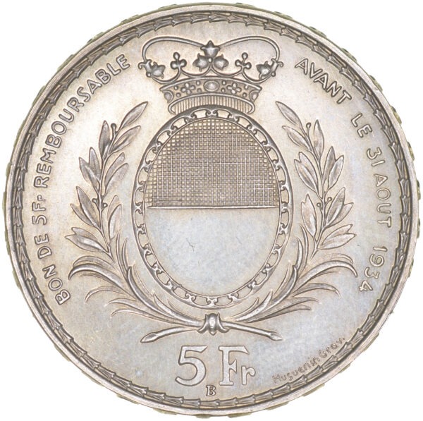 5 Franken, 1934, Stempelglanz