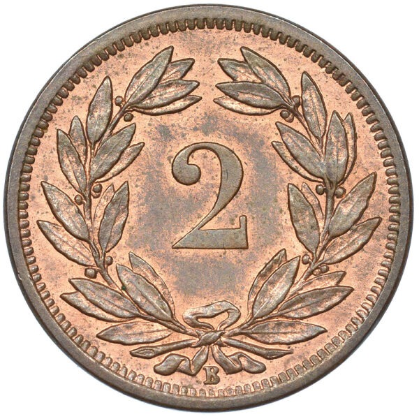 2 Rappen, 1886, unz/stgl