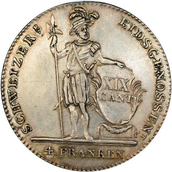 Luzern, 4 Franken, 1814, vz