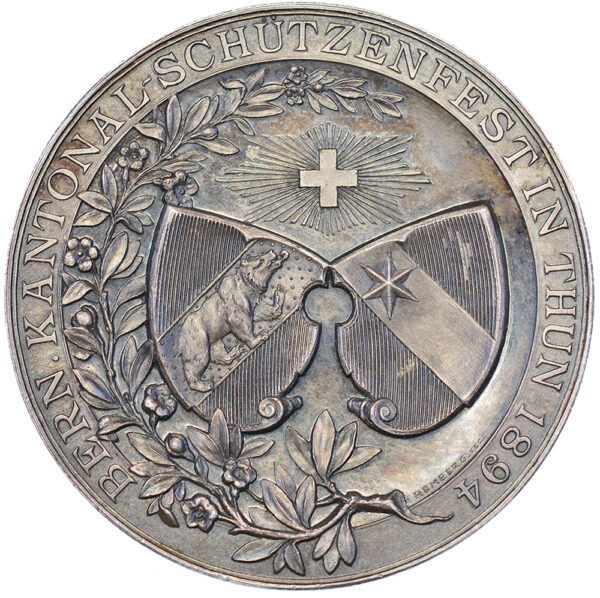 Bern, Thun,  Kantonales Schützenfest, 1894, stgl, Silber