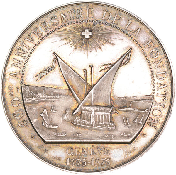 Genève, Genève,  Exercices de l'Arquebuse, 1875, unz/stgl, Silber